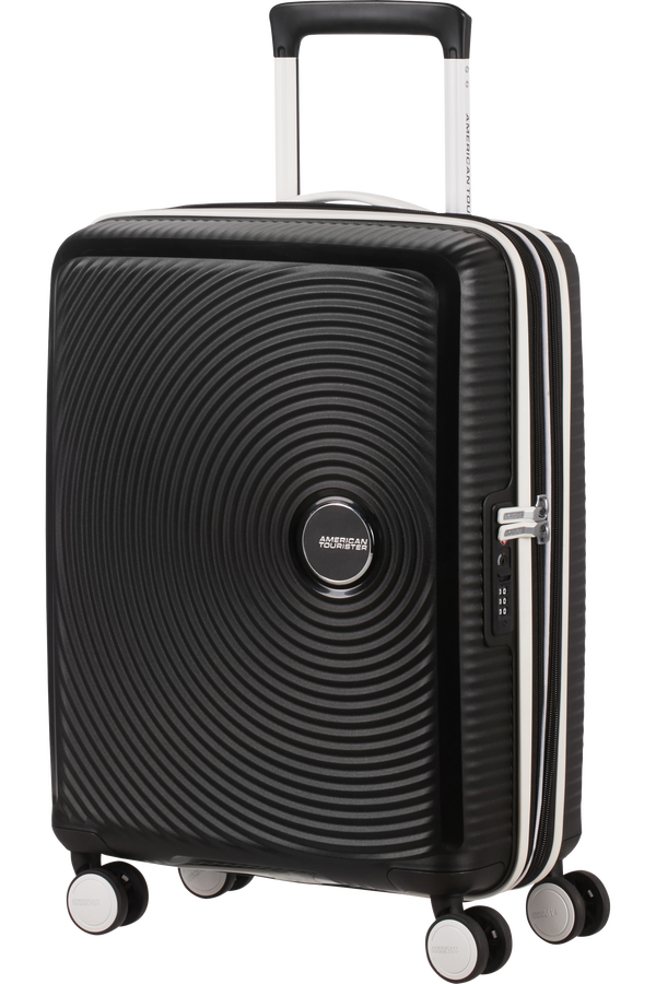 American Tourister Soundbox Spinner TSA Expandable 55cm  Black/White American Tourister Soundbox Spinner TSA Expandable 55cm  Black/White