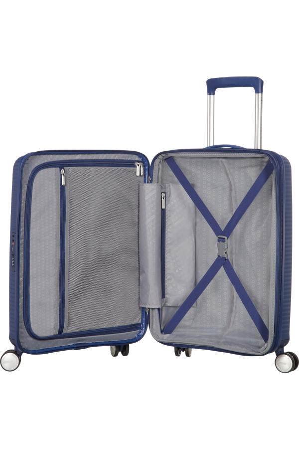 American Tourister Soundbox Spinner Expandable 55cm Midnight Navy American Tourister Soundbox Spinner Expandable 55cm Midnight Navy