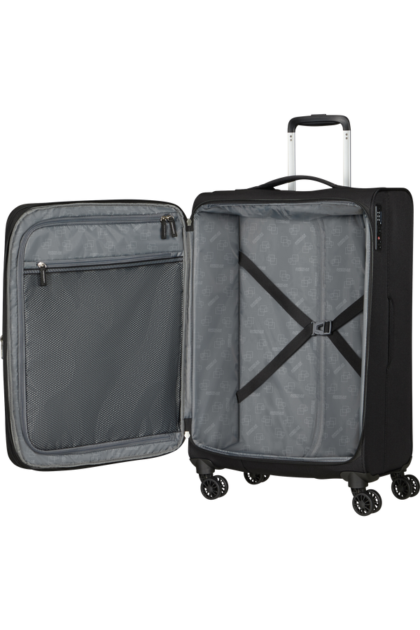 American Tourister Aerospin Spinner Expandable M  Fekete