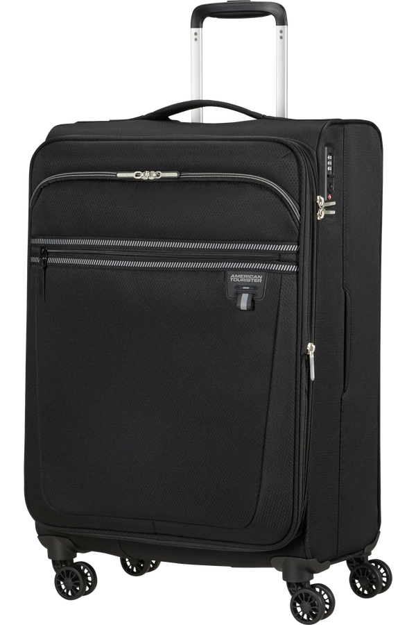 American Tourister Aerospin Spinner Expandable M  Fekete