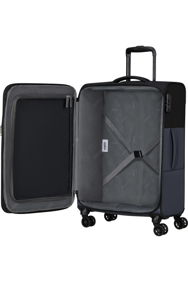 American Tourister Daring Dash Spinner Expandable TSA M  Fekete/Sz&uuml;rke