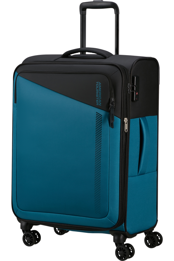 American Tourister Daring Dash Spinner Expandable TSA M  Fekete/K&eacute;k