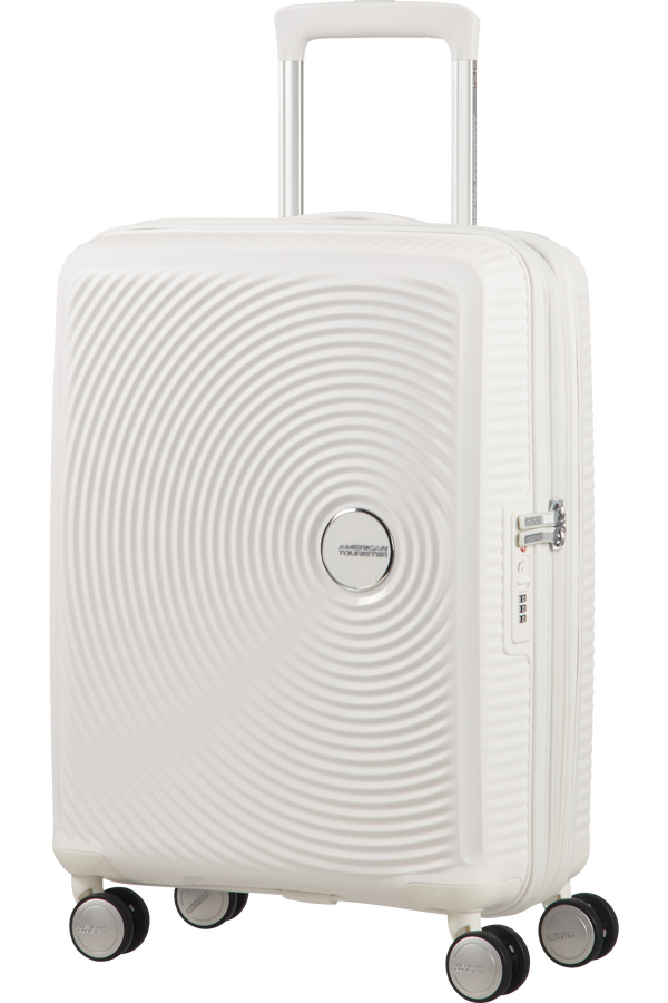 American Tourister Soundbox Spinner Expandable 55cm Pure White