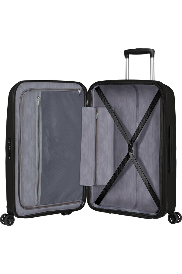 American Tourister Bon Air Dlx Spinner TSA Expandable 66cm  Black American Tourister Bon Air Dlx Spinner TSA Expandable 66cm  Black