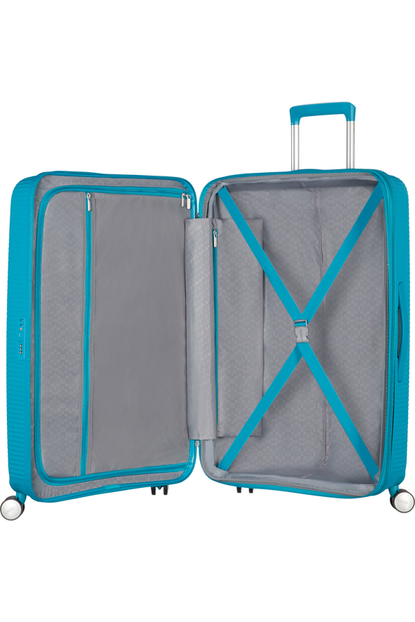 American Tourister Soundbox Spinner poszerzany 67cm Summer Blue