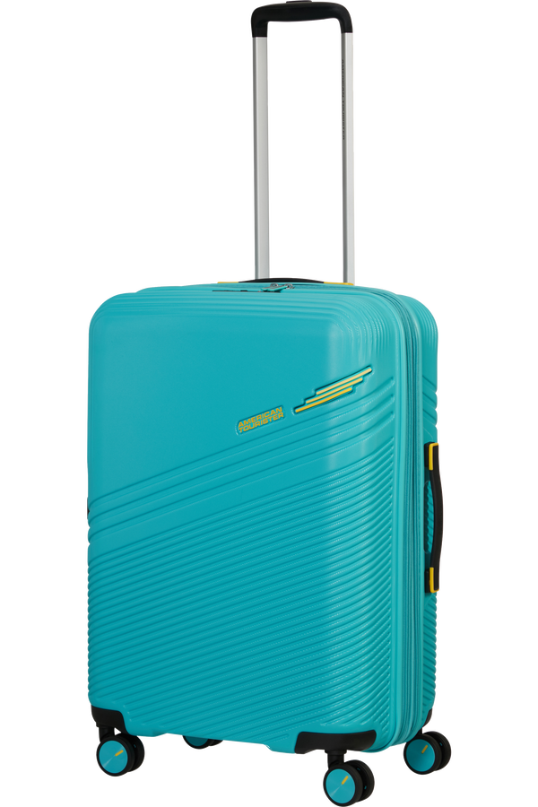 American Tourister Triple Trace Spinner TSA Expandable 67cm  Turquoise/Yellow