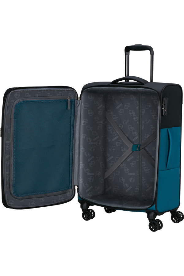 American Tourister Daring Dash Spinner Expandable TSA M  Fekete/K&eacute;k