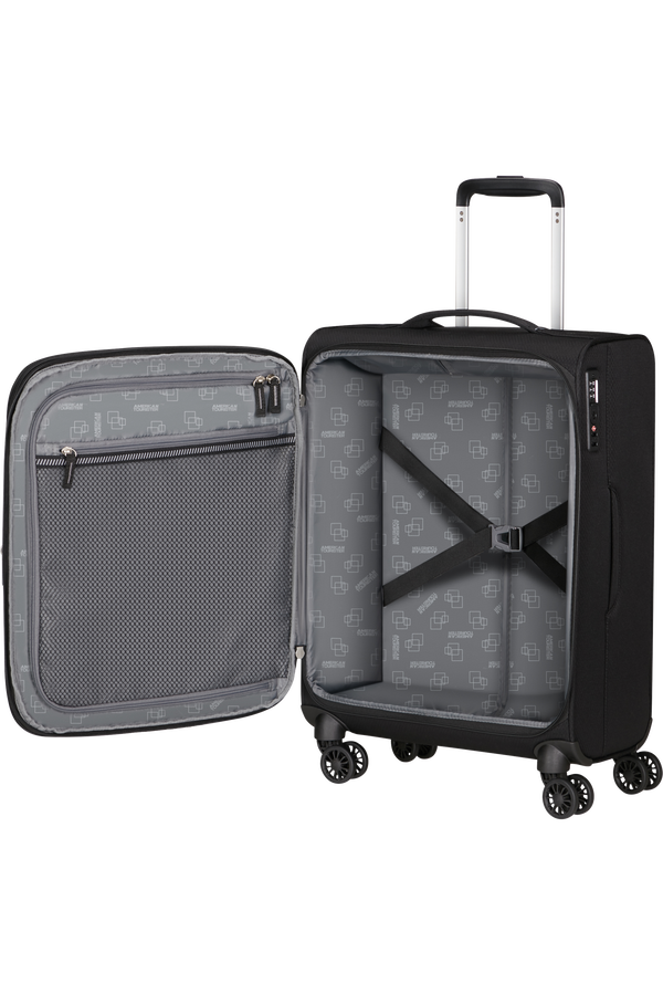 American Tourister Aerospin Spinner Expandable S  Fekete