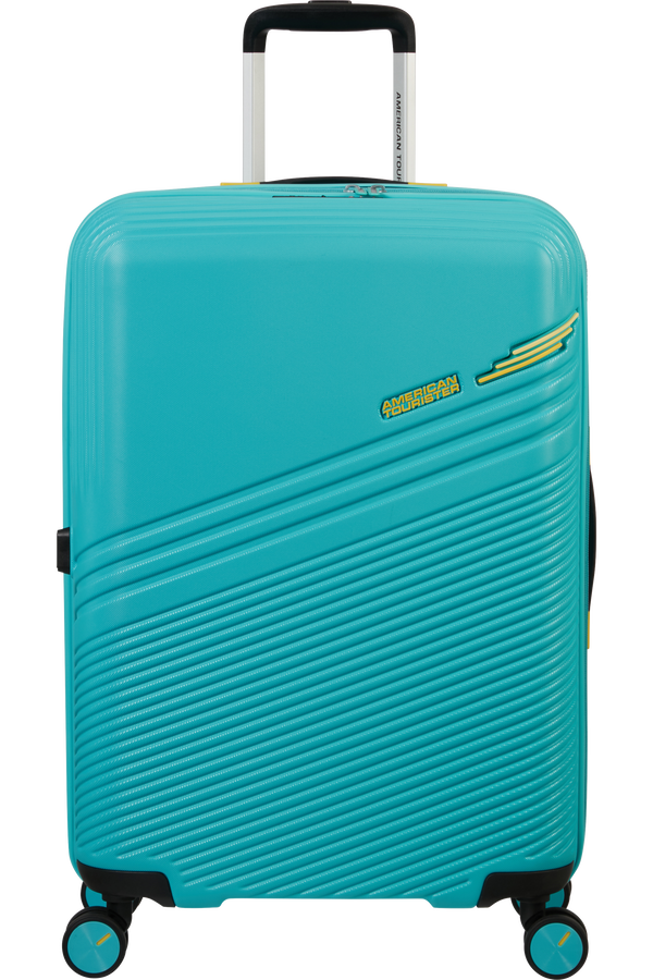 American Tourister Triple Trace Spinner TSA Expandable 67cm  Turquoise/Yellow