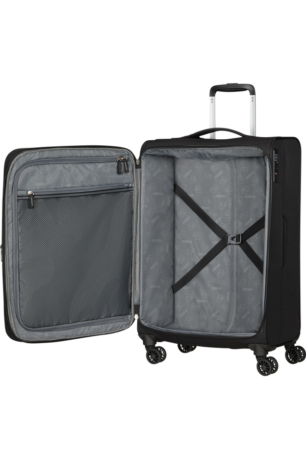 American Tourister Aerospin Spinner Expandable M  Fekete